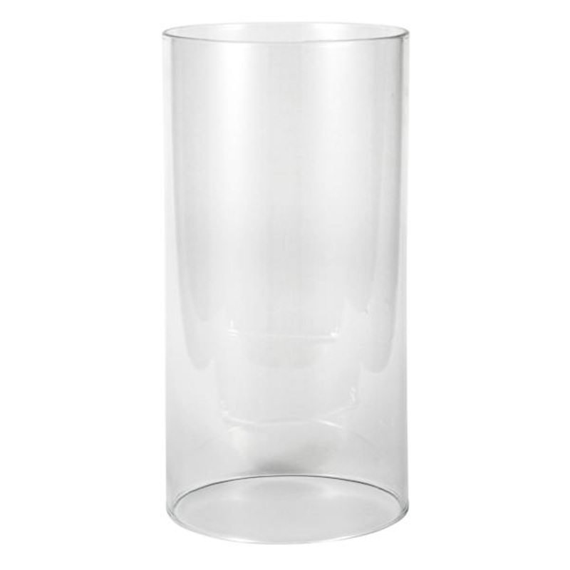 Clear Glass Open Ended Hurricane, 10″