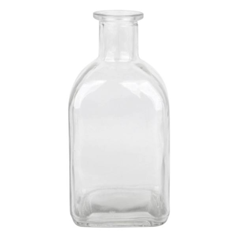 Clear Glass Square Bud Vase, 5″