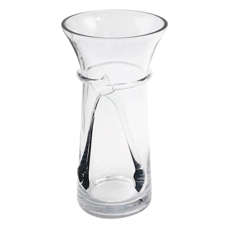 Clear Glass Vase, 11″