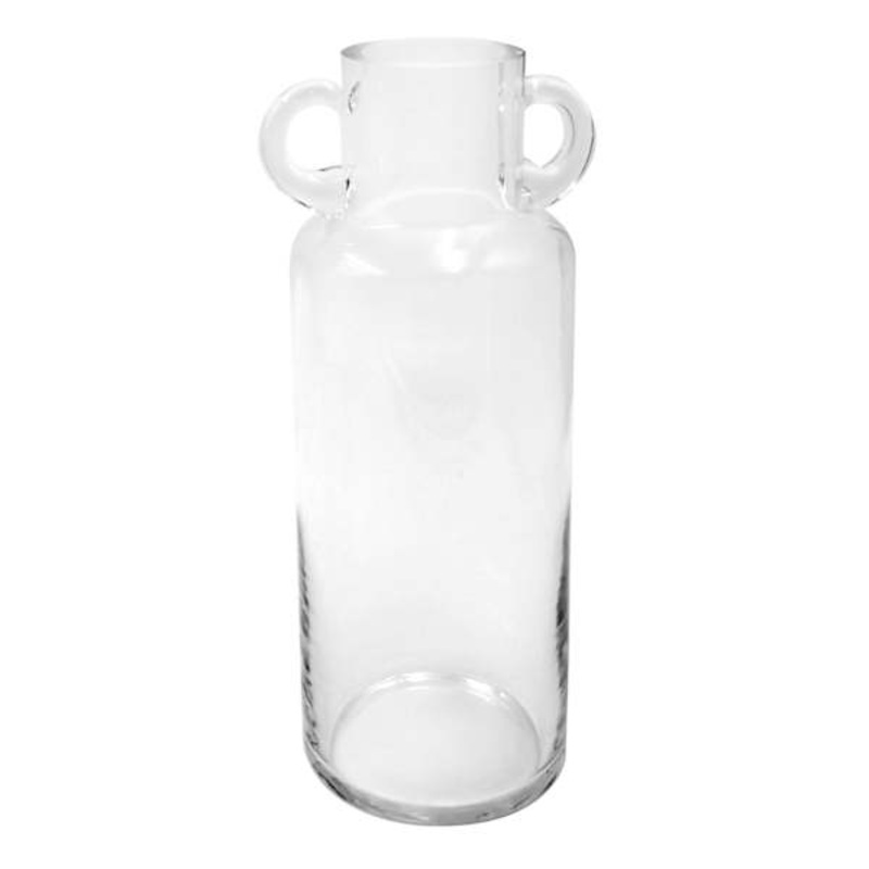 Clear Glass Vase, 11.5″