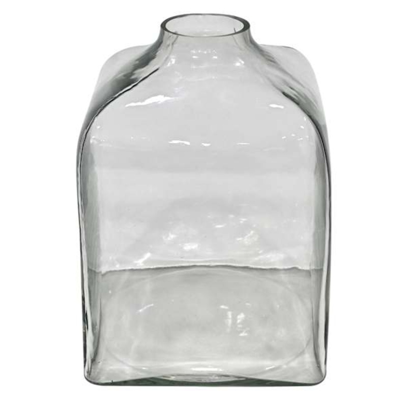 Clear Square Glass Vase, 7.5×10.25
