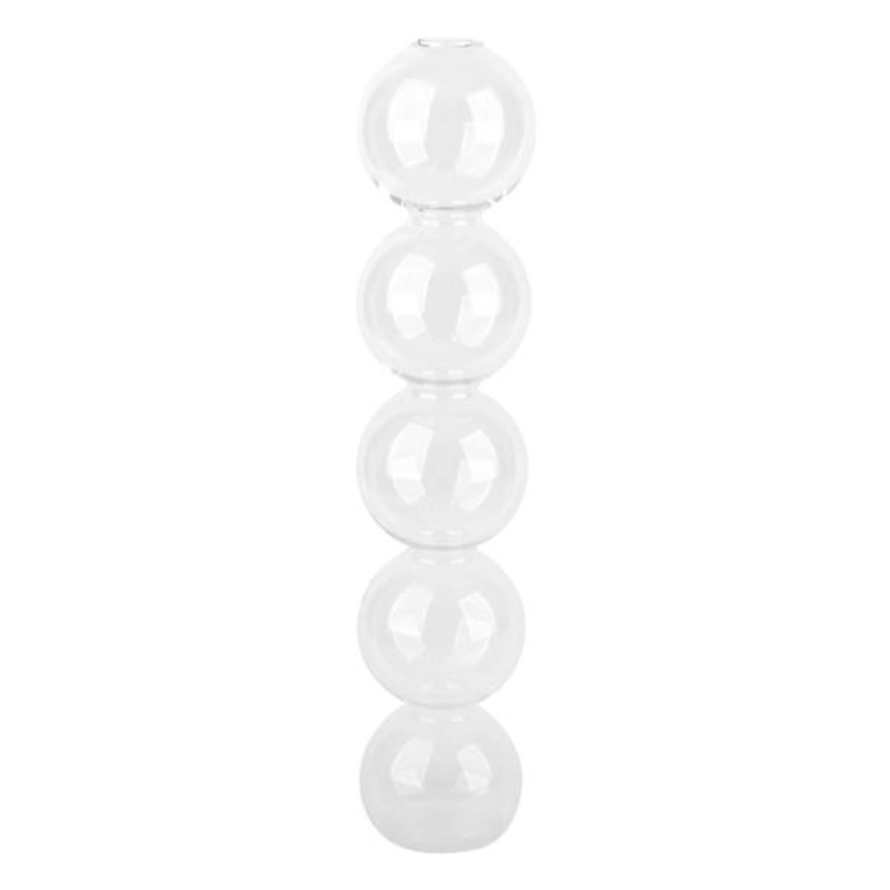 Clear Tiered Bubble Glass Vase, 11.5″