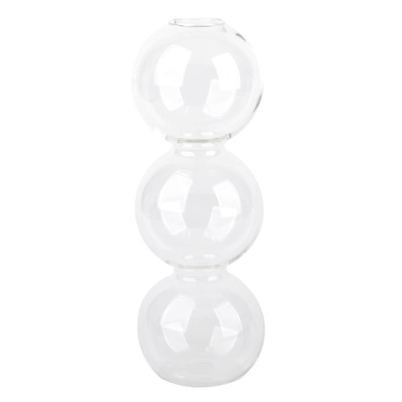 Clear Tiered Bubble Glass Vase, 6.5″
