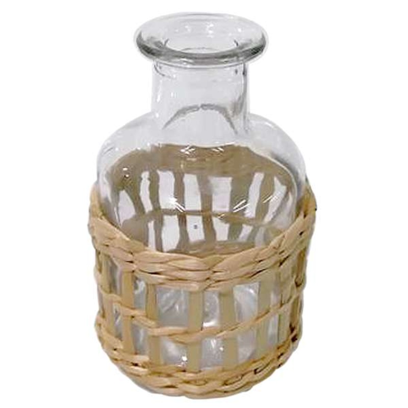 Glass Rattan Bottle, 5″