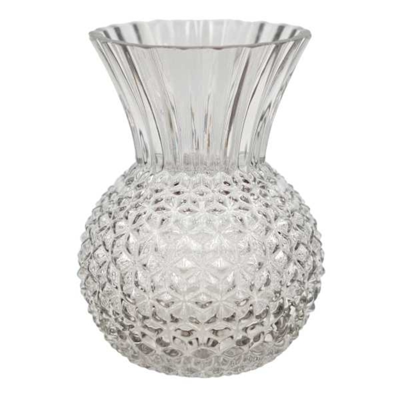 Grey Textured Glass Vase, 11″