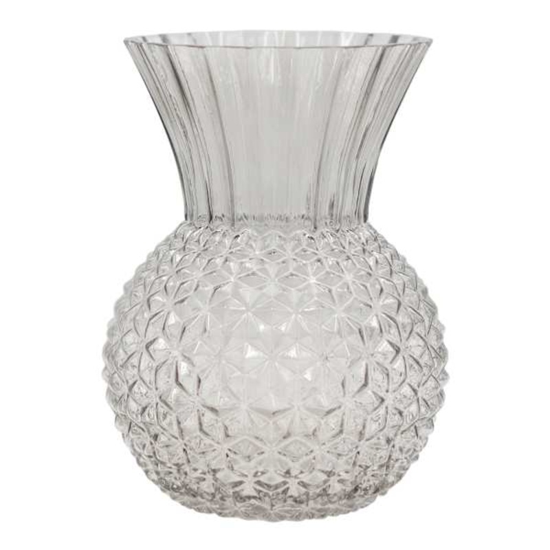 Textured Glass Vase, 7″