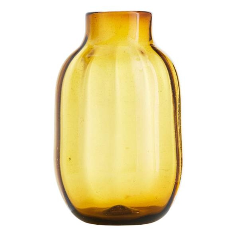 Amber Glass Vase, 10″