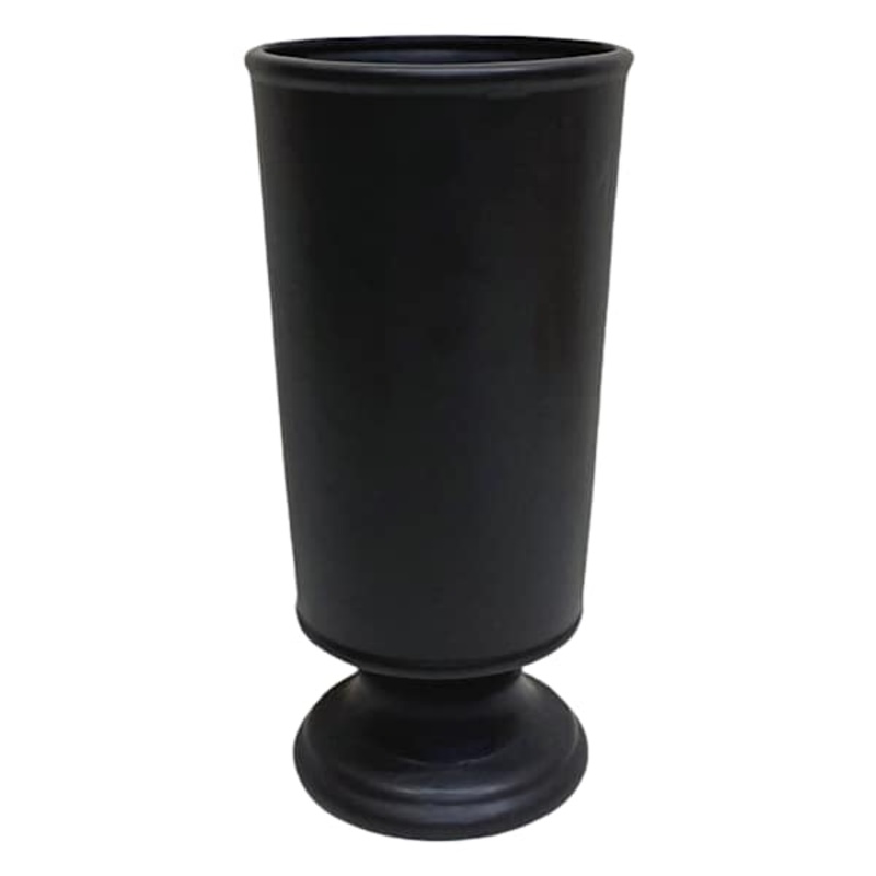 Black Ceramic Vase, 12.2″