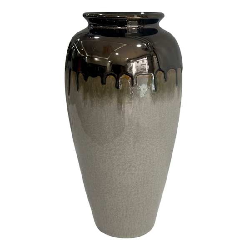Black Pearl Ceramic Vase, 12″
