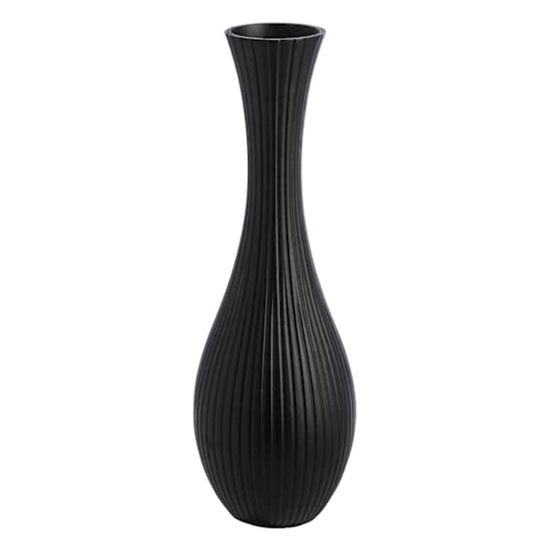 Black Wooden Vase, 18″