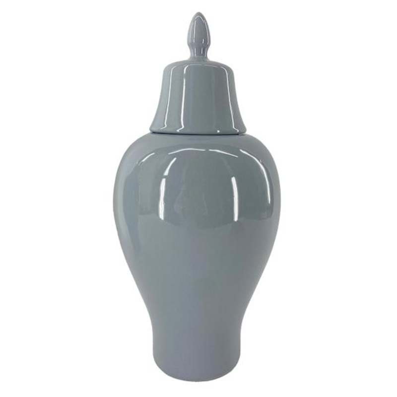 Blue Ceramic Ginger Jar, 15″