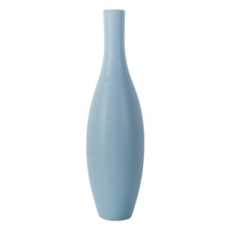Blue Ceramic Vase, 17″