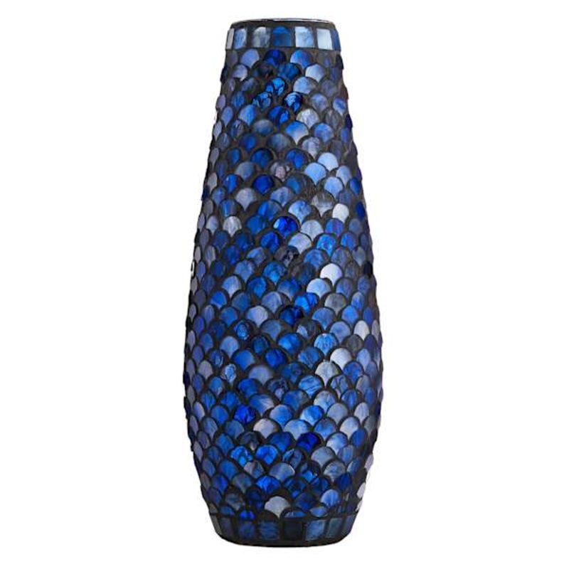 Blue Mosaic Bala Vase, 15″