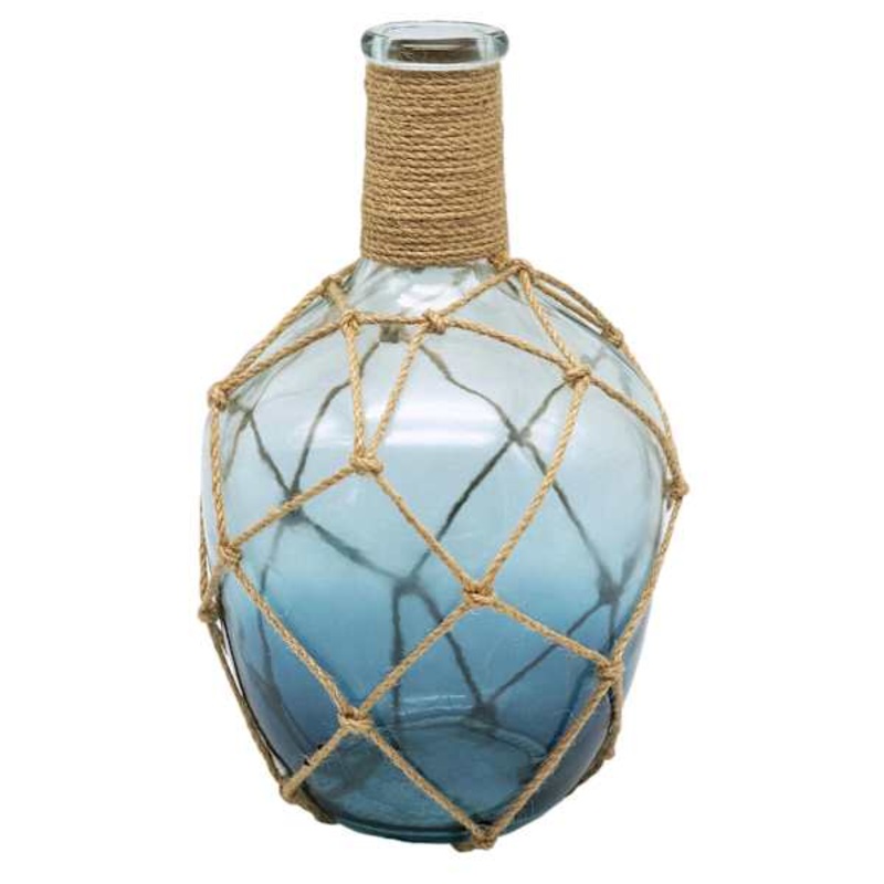Blue Ombre Glass Bottle, 12″