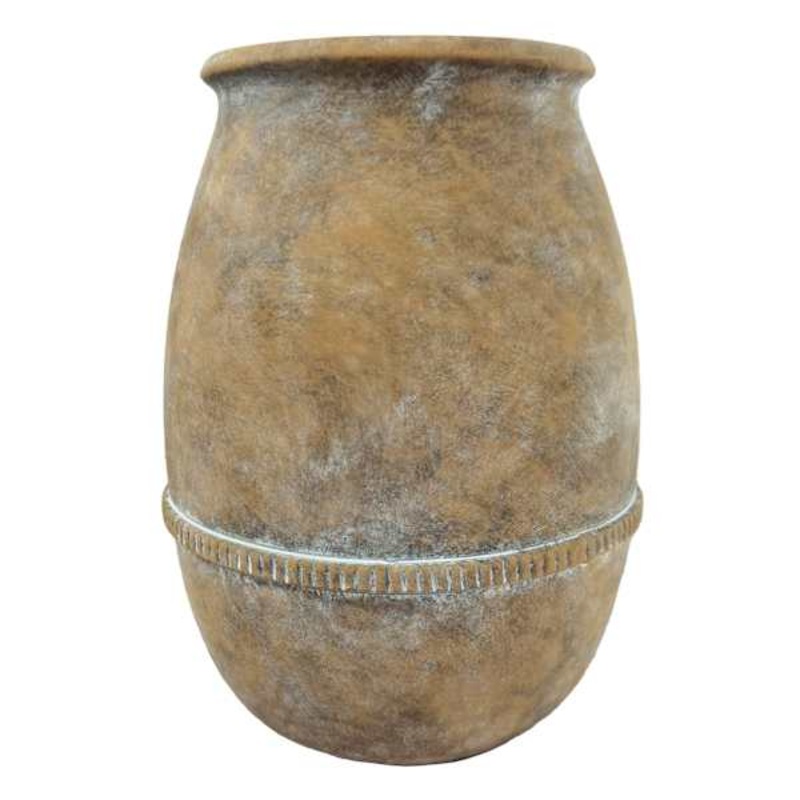 Brown Ceramic Vase, 14″