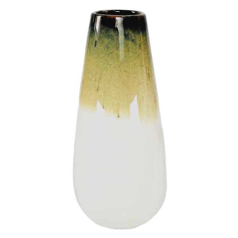 Brown Reactive Glaze Ceramic Vase, 12″