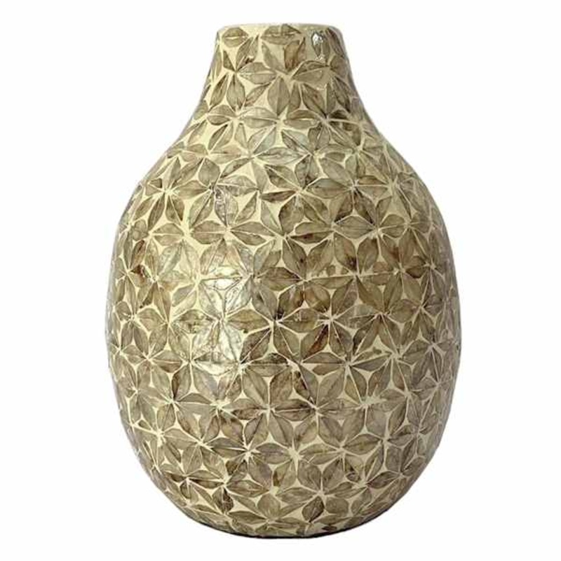Brown Star Capiz Vase, 13″