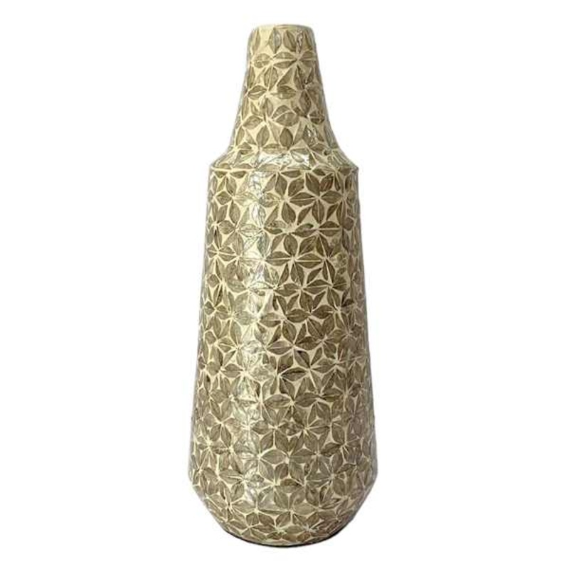 Brown Star Capiz Vase, 22″
