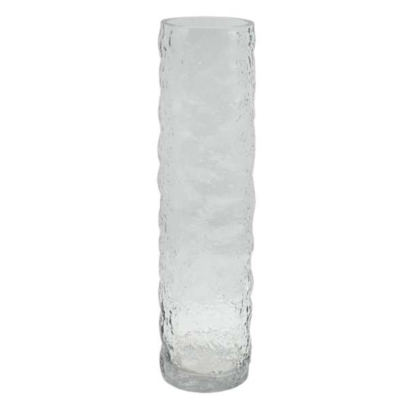 Clear Bubble Glass Cylinder Vase, 16″