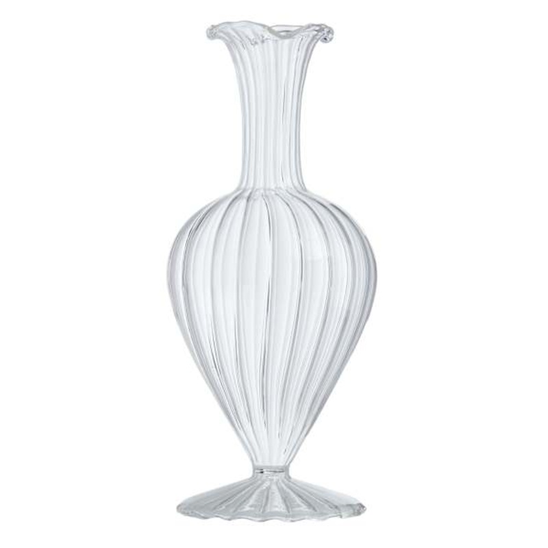 Clear Glass Urn Vase, 7″