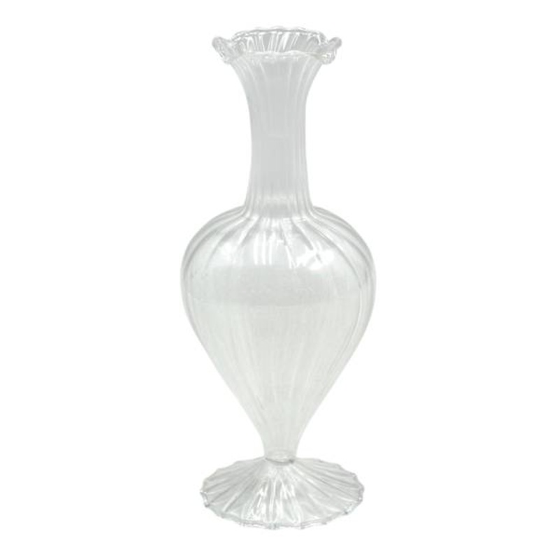 Clear Glass Urn Vase, 8″