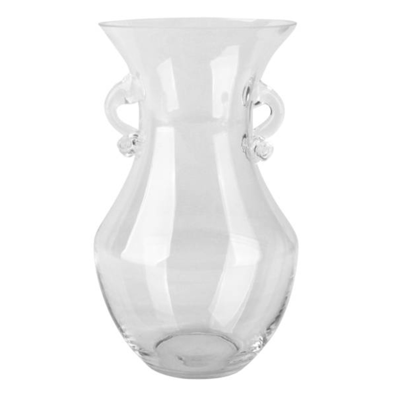 Clear Glass Vase, 9″
