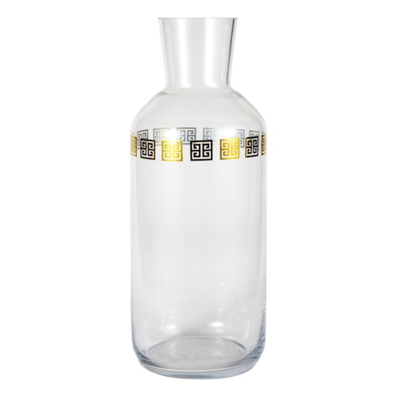 Clear Greek Key Vase, Large