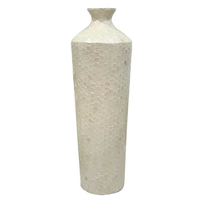 Cream Capiz Vase, 31″