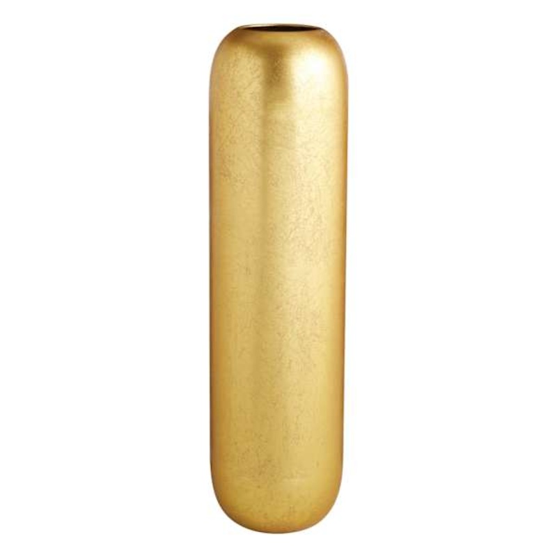 Gold Foiled Metal Floor Vase, 30″