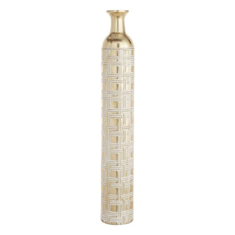 Gold Metal Floor Vase, 35.5″