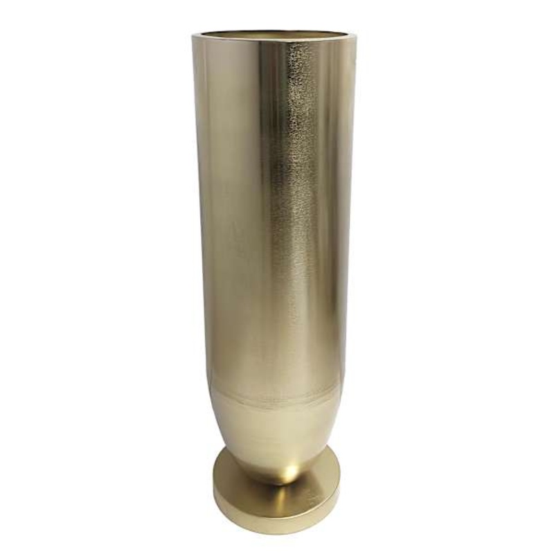 Gold Metal Round Vase, 24″