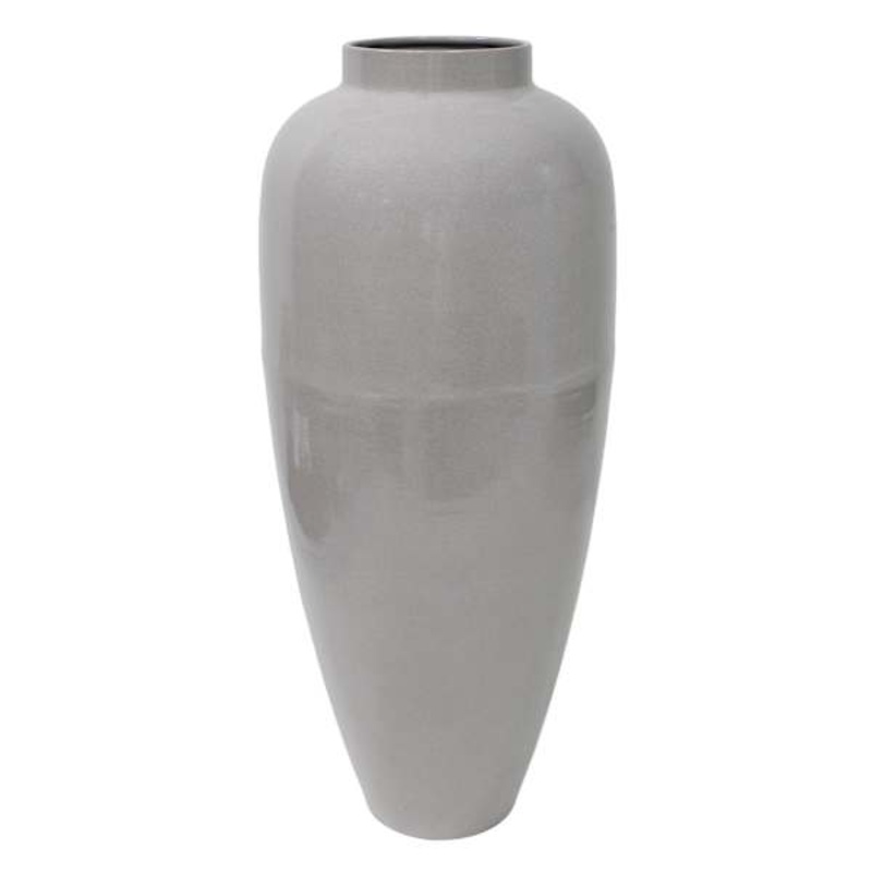 Gray Metal Oversized Vase, 29″