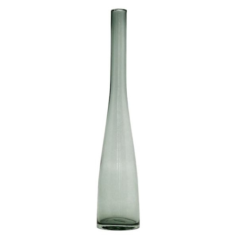 Grey Bubble Glass Bottle Vase, 18″