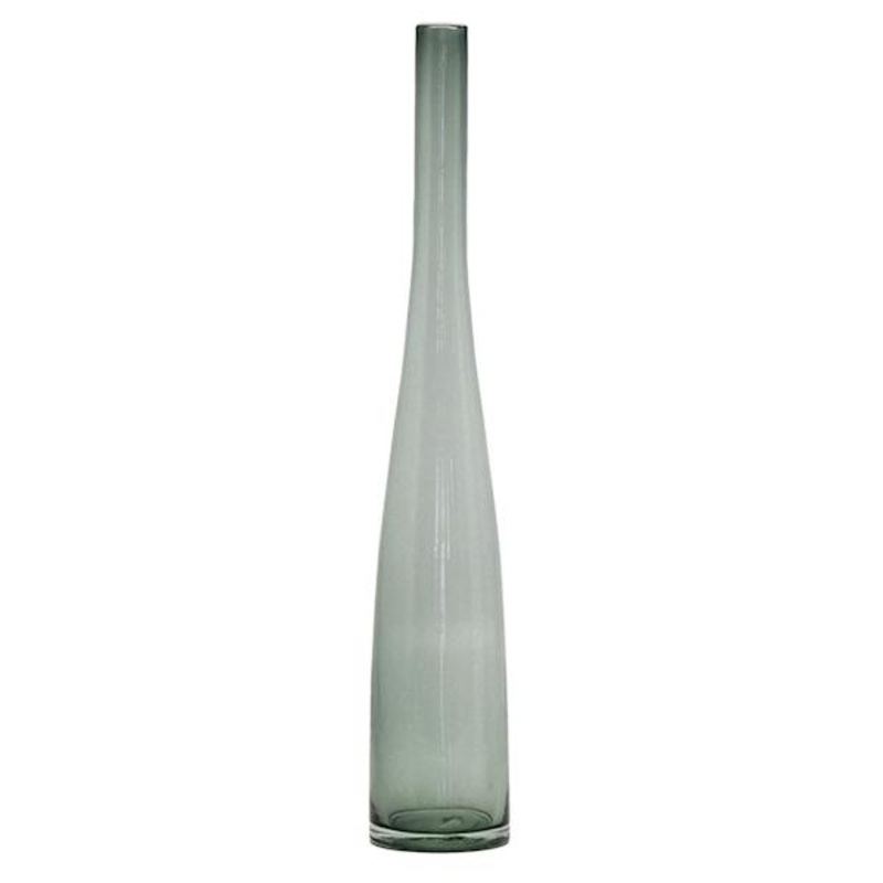 Grey Bubble Glass Bottle Vase, 21″