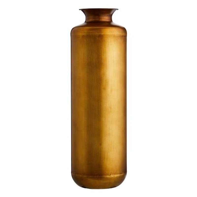 Metal Vase with Gold Finish, 20″
