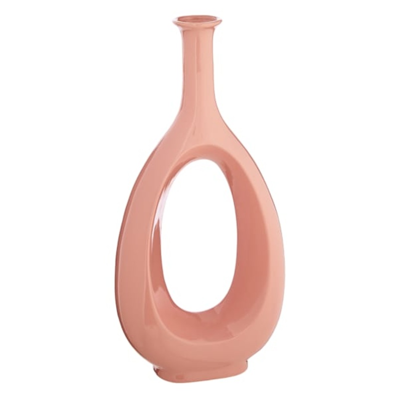 Neutral Open Ceramic Vase, 19″