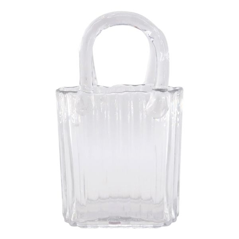 Ribbed Glass Purse Vase, 6×9