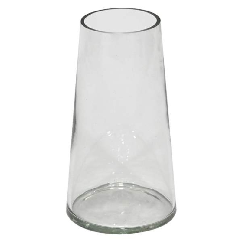 Tapered Clear Glass Vase, 7″