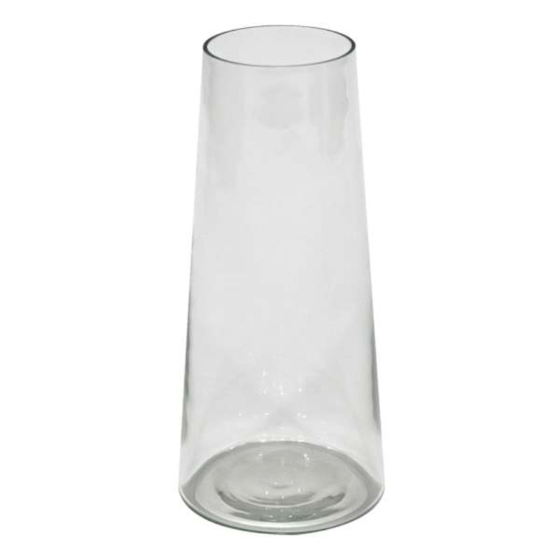 Tapered Clear Glass Vase, 8.75″