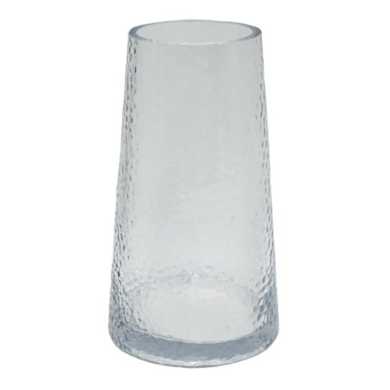 Textured Clear Glass Vase, 8″
