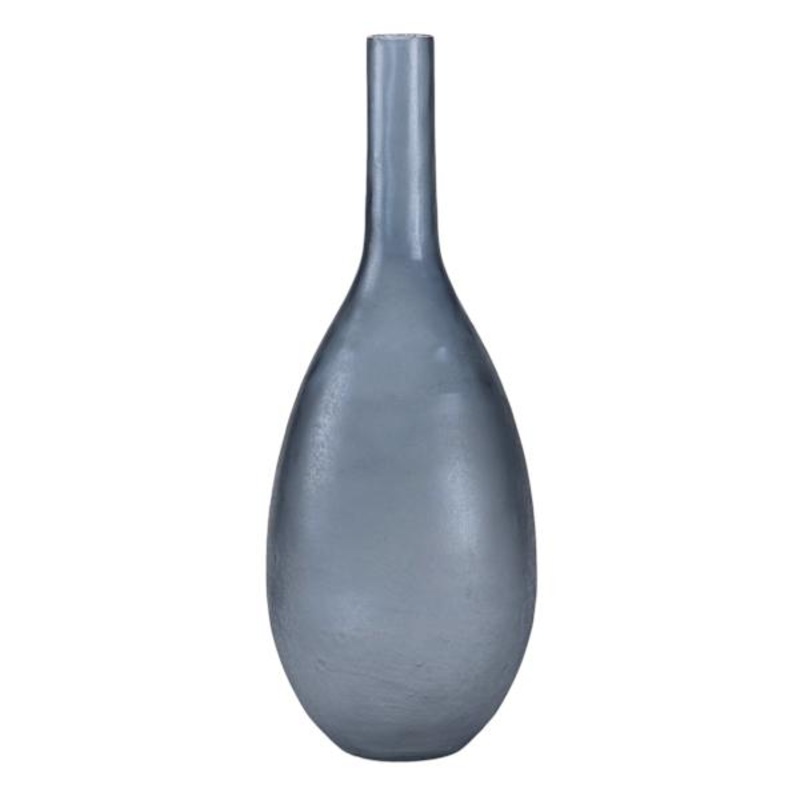 Ty Pennington Blue Glass Bottle Vase, 19.5″