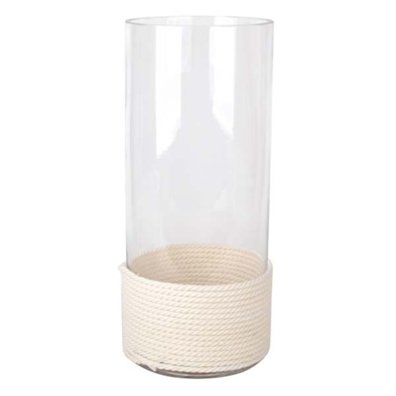 Ty Pennington Clear Glass Vase with Textured White Base