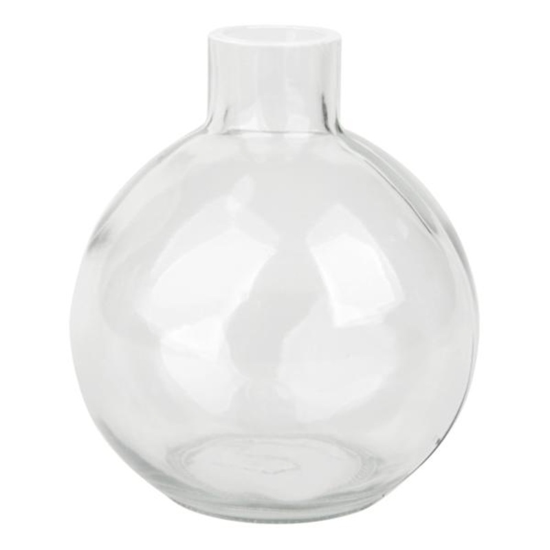 White Rim Clear Bud Vase, 3″