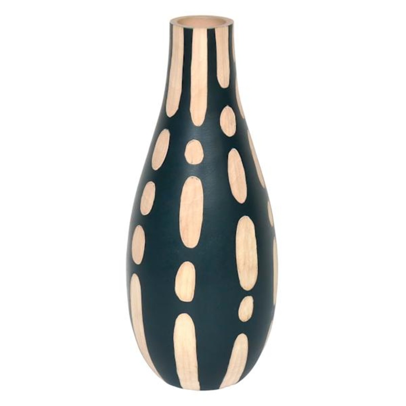 Black Carved Vase, 12″