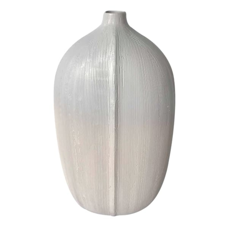 Blue & Ivory Ombre Textured Ceramic Vase, 14″