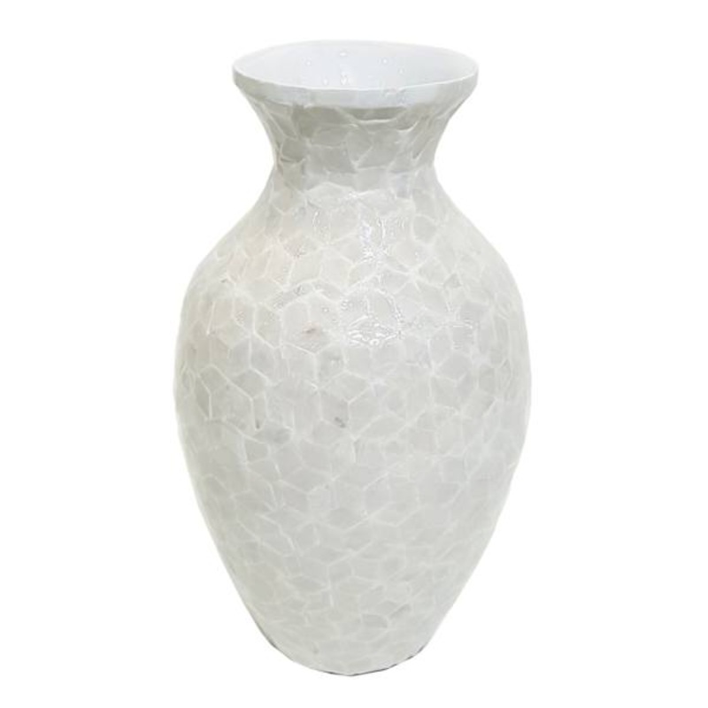 Cream Capiz Vase, 14″