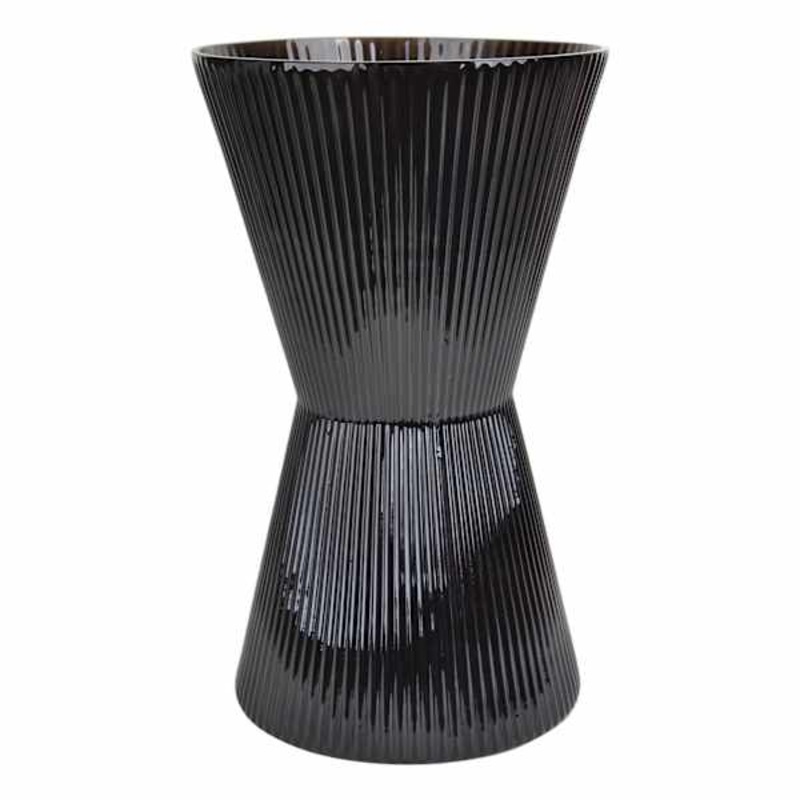Crosby St. Black Glass Vase, 12″