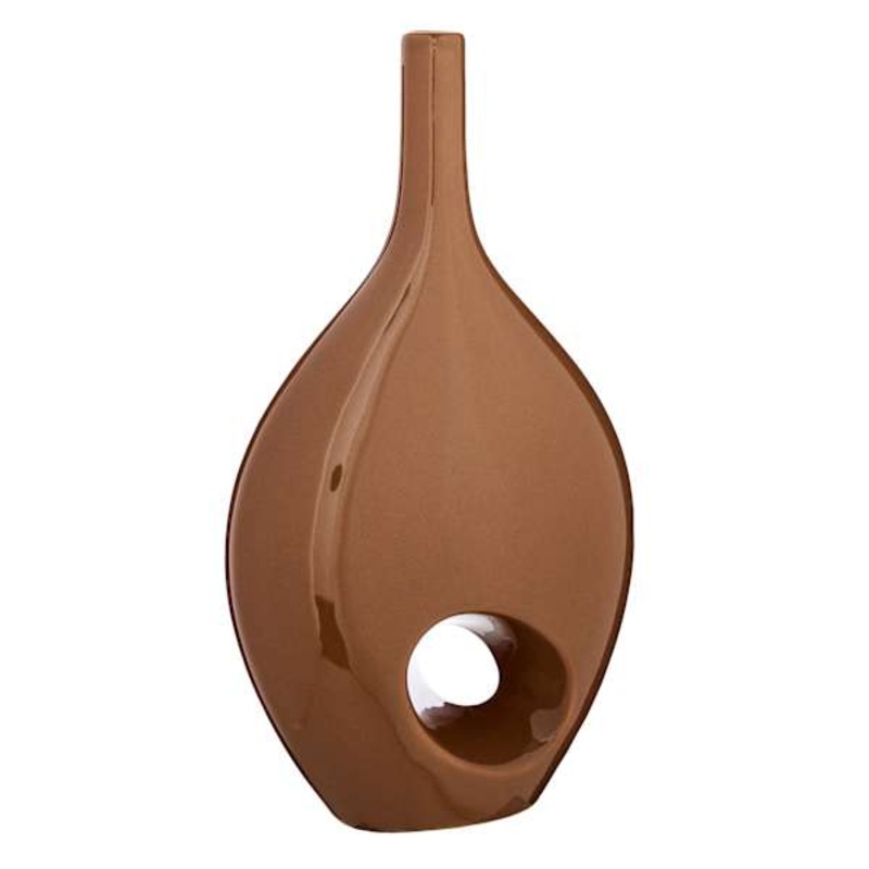 Crosby St. Brown Ceramic Vase, 15″