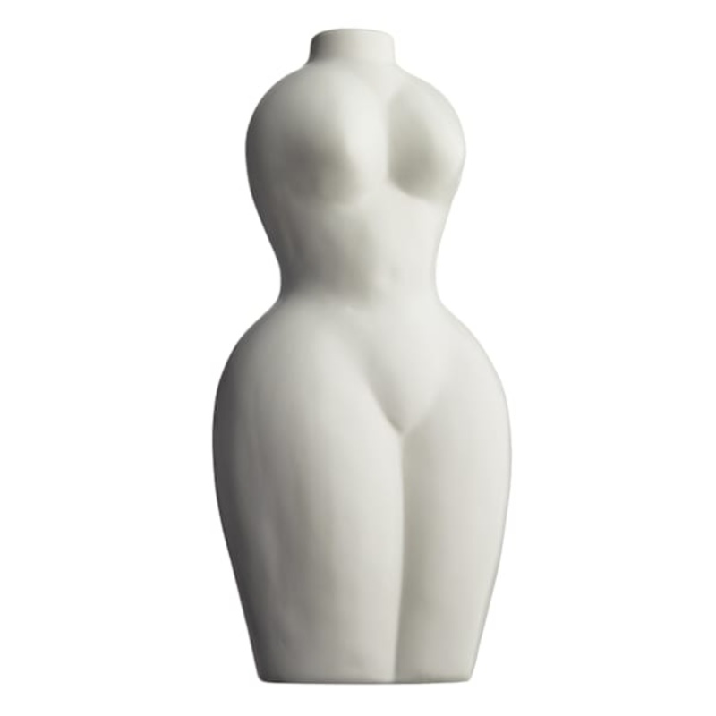 Crosby St. White Ceramic Torso Vase, 12″