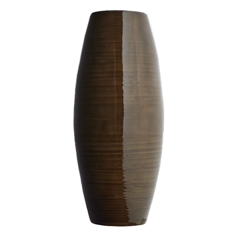 Dark Grey Bamboo Vase, 18″